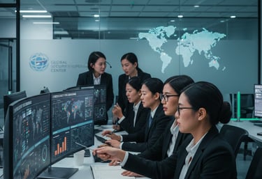 Pessoas discutindo sobre conteúdo exibido em monitor