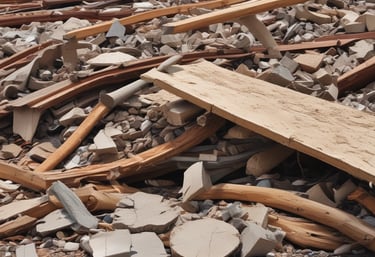 Before and after shots of a cluttered garage transformed into a clean, open space.