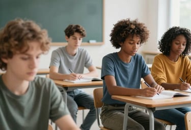 A diverse group of people engaged in a virtual learning session.