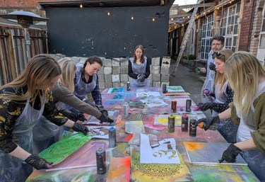 Graffiti workshop Hamburg creative group activity / Graffiti Workshop Hamburg kreative Gruppenaktivität