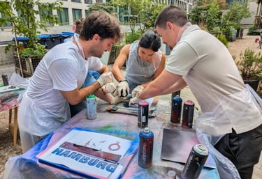 Team building graffiti workshop Hamburg activity / Teambuilding Graffiti Workshop Hamburg Aktivität