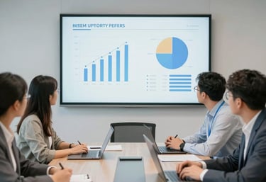 Abstract network diagram illustrating AI and data systems connecting business operations.
