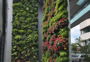 A beautiful garden pathway made of natural stones surrounded by lush greenery.