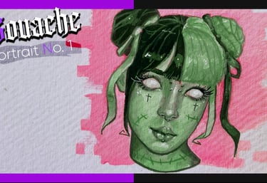 zombie girl gouache tutorial