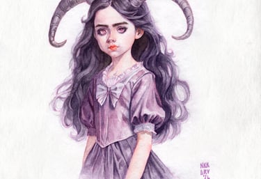 demon girl watercolor tutorial