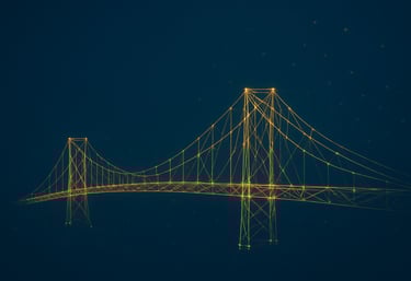 A photo of a bridge symbolizes digital connection