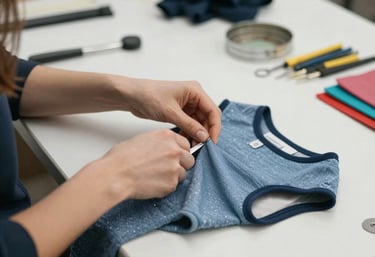 persona cociendo una playera de perro