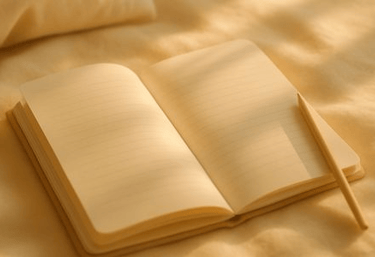 a book with a pencil and a pen on it