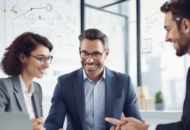 Business automation concept with AI and data visualization