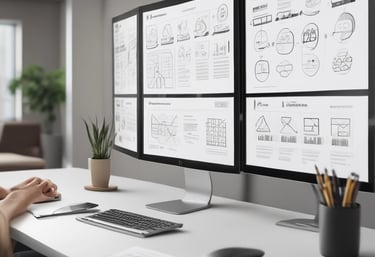 Modern office workspace with team collaborating on SaaS and ecommerce solutions.