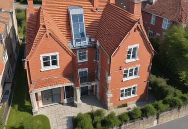 A surveyor inspecting a damp wall inside a residential property.