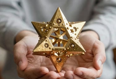 A serene crystal cluster glowing softly with aquamarine light in a natural setting.