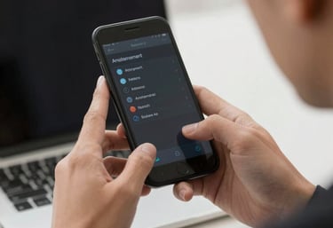 A smartphone screen showing an easy-to-use booking and payment portal.