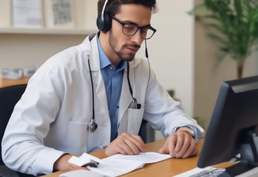 a man riding a skateboard down a street next to tall buildings