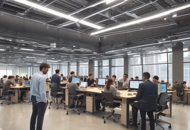 a group of business people sitting around a table