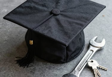 A person studying on a tablet during a coffee break, blending work and learning.