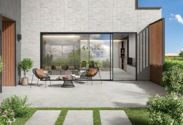 Manrise Enterprises - Limestone effect outdoor porcelain tiles on walls and floor