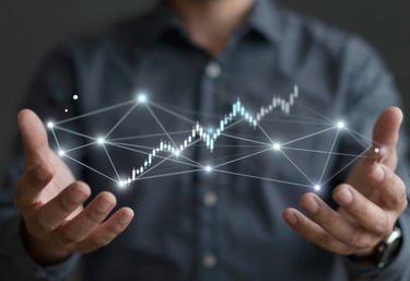 Abstract visualization of financial data and connections using elegant thin lines and soft light glows, representing digital financial correspondence and modern banking tech.