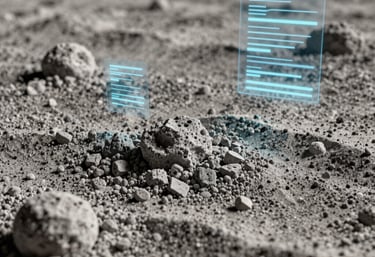 A shooting star streaking across a high-contrast space scene with lunar and Martian elements.