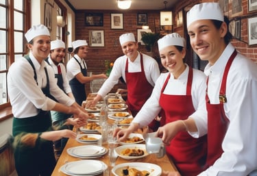 Skilled workers wearing safety gear on a bustling construction site.
