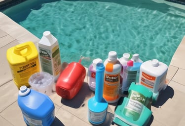 A neatly organized warehouse filled with various swimming pool pumps and filters.