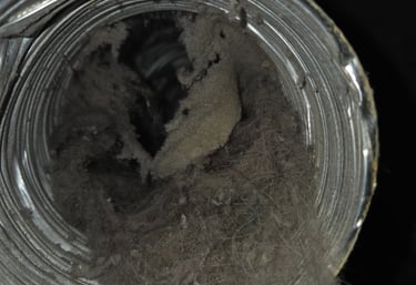 This is a dirty dryer vent (Before)