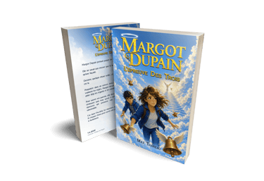 Mockup broché recto verso du Livre 1 de la saga La Guerre du Conte : Margot Dupain - L'épreuve des Trois - Fantasy jeunesse