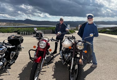 Scenic coastal road in Menorca used for guided motorcycle tours