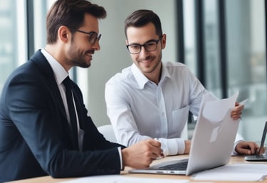 A professional consultant discussing Oracle solutions with a client.