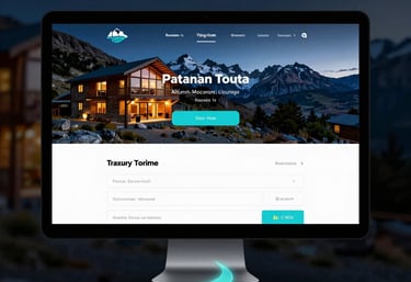 A cozy cabin by a serene lake in Patagonia, with a smartphone showing automated WhatsApp CRM messages.
