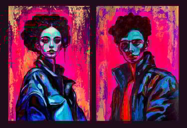 Original acrylic painting ‘Mira and Dario’ by manef