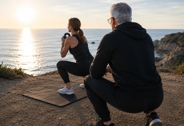 Coaching sportif outdoor à Sarzeau avec adulte de 40 ans et plus