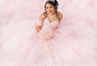 Cinematic Quinceañera photography at Evo Space Studio with soft lighting and tiara