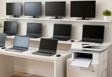 Modern office workspace with subtle black and silver accents reflecting professionalism.