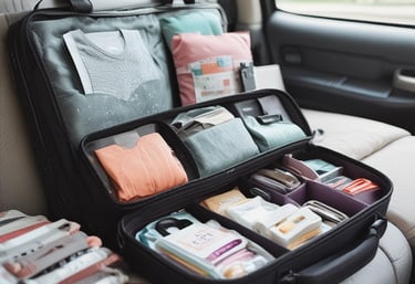 A mom stretching on a yoga mat in a bright, calm living room with minimal clutter.