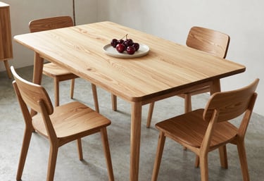 Elegant wooden chairs arranged in a stylish restaurant setting.