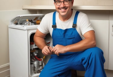 A friendly plumber from SpringCityPlumbing fixing a kitchen sink with professional tools.