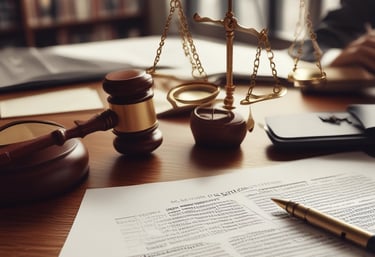 Close-up of hands signing a legal document on a minimalist desk.