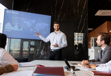 Facilitating workshop with team for brand integration and enablement