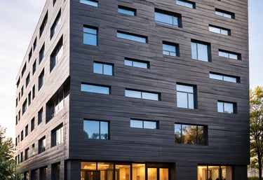 Bardage moderne gris anthracite façade immeuble