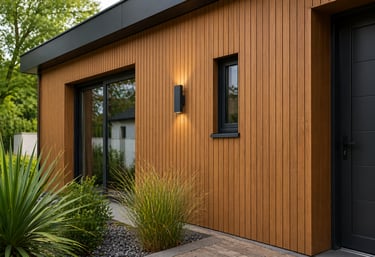 Bardage aluminium imitation bois – façade modera