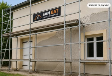  Enduit de façade avec échafaudage complet – rénovation professionnelle