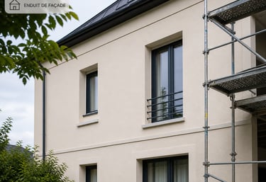 Enduit de façade maison avec finition propre