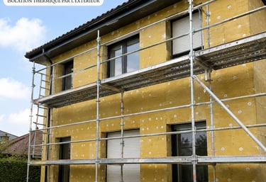 Isolation thermique extérieure avec échafaudage