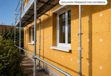 Isolation extérieure de façade avec finition thermique haute performance
