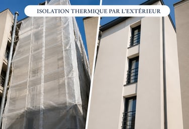 Isolation thermique extérieure avant / après rénovation