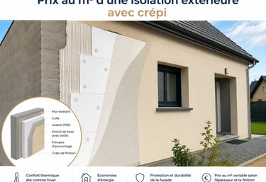 Prix au m² d’une isolation extérieure avec crépi