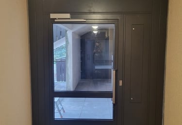 Porte d'entrée métallique pour immeuble résidentiel