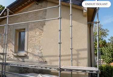 Rénovation façade avec enduit isolant extérieur
