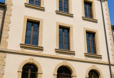 Façade maison rénovée – enduit isolant extérieur
